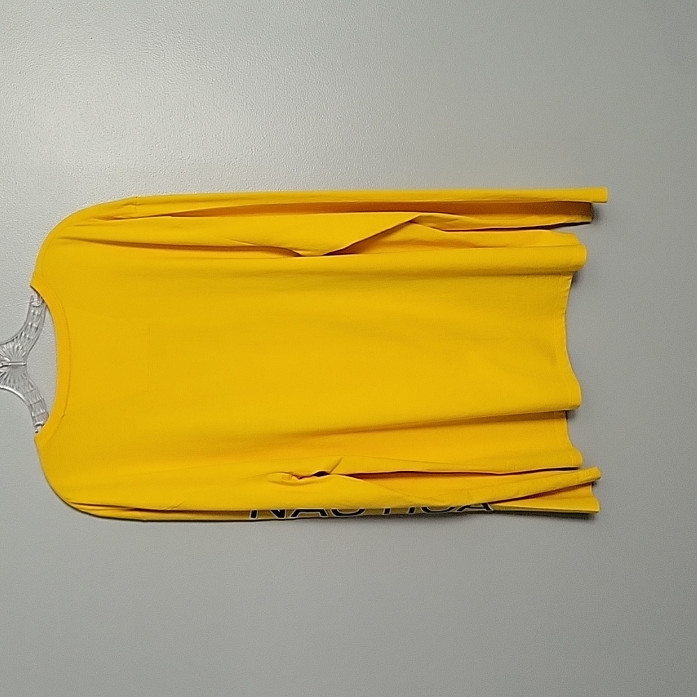 Nautica Mens Yellow/Camo long sleeve T-shirt - Sz XL 100% Cotton Streetwear Logo - Picture 2 of 6